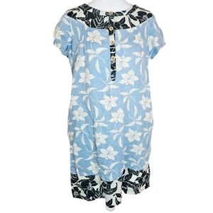 GAP Floral Linen Shirt Dress Womens 6 Pockets Tropical Coconut Girl Summer Beach